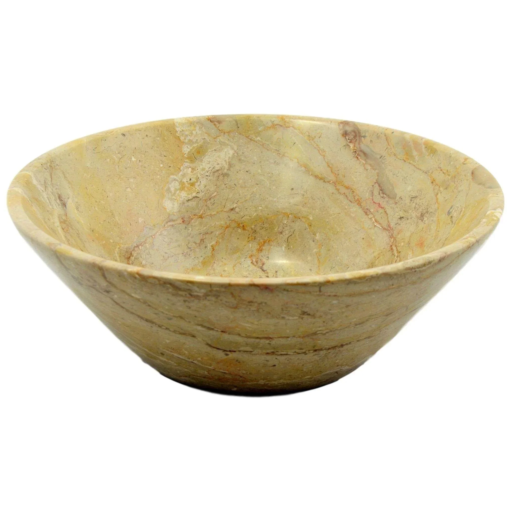 Minimalist Large Fruit Bowl – 9.5 inch in Sahara Beige Marble Organic