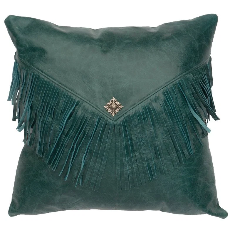 High-End Peacock Leather Pillow II 16×16 Flexible