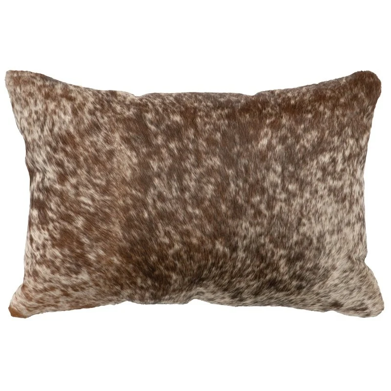 Outstanding Dark Brown Speckled Leather Pillow 12 quot x18 quot Original