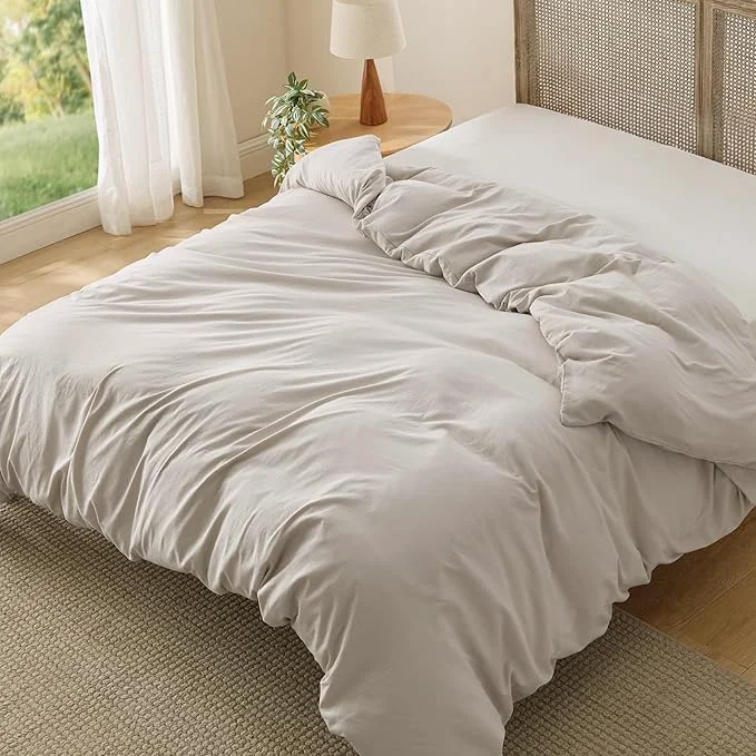 Selected Bedsure Oversized King Duvet Cover Only – Prewashed Cotton-Like Polyester Extra Soft All Season Bedding Includes 1 Duvet Cover 120×98 Inches with Zipper Closure Linen Comforter Not Included Fine