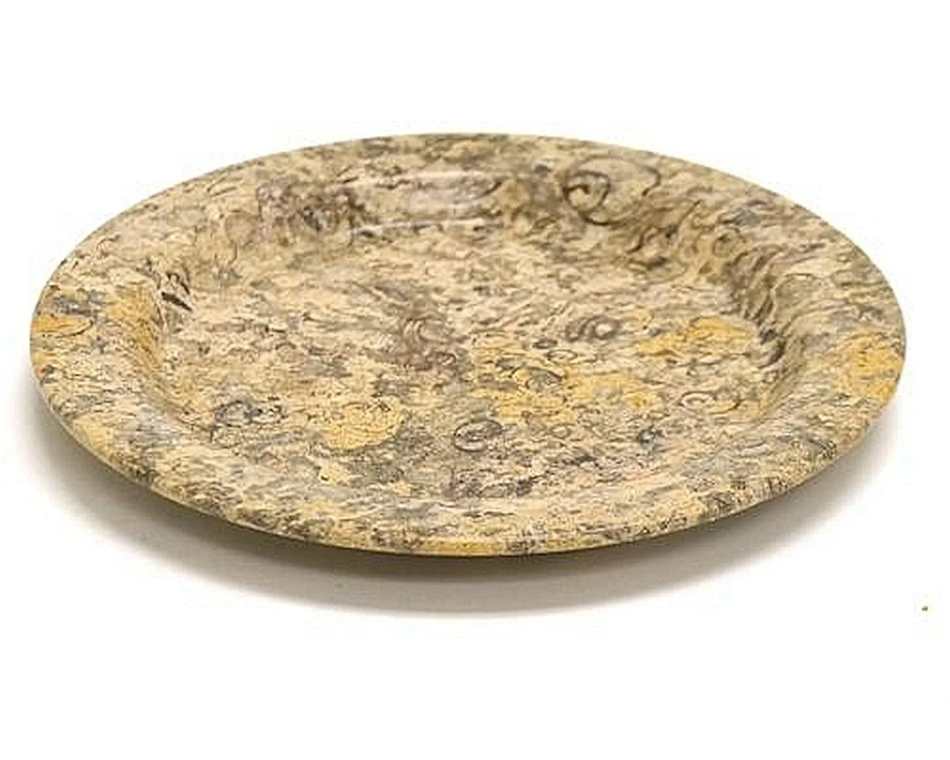 Superior Decorative Plate of Fossil Stone 6-inch Round Green
