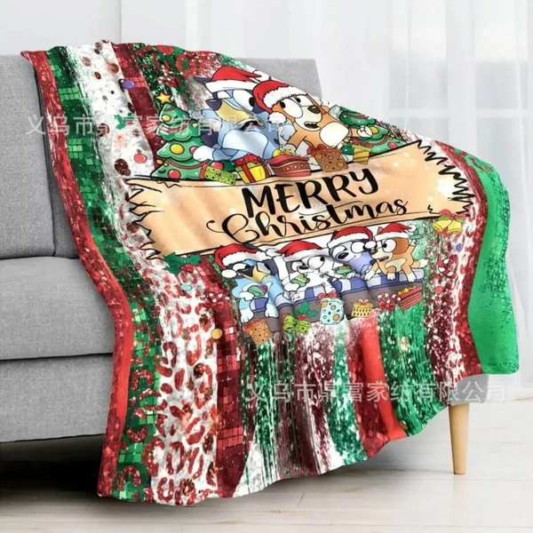 Expertly Made Bluey Friends Christmas Throw Blanket Exclusive