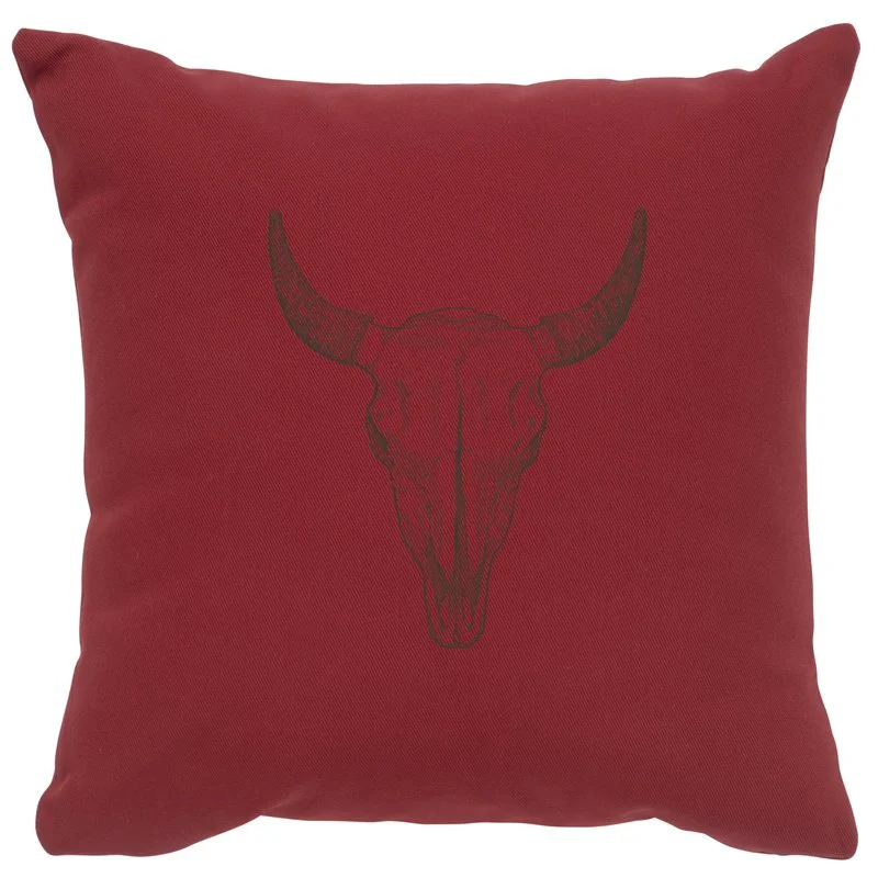 Contemporary quot Bull Skull quot Image Pillow 16×16 Effective