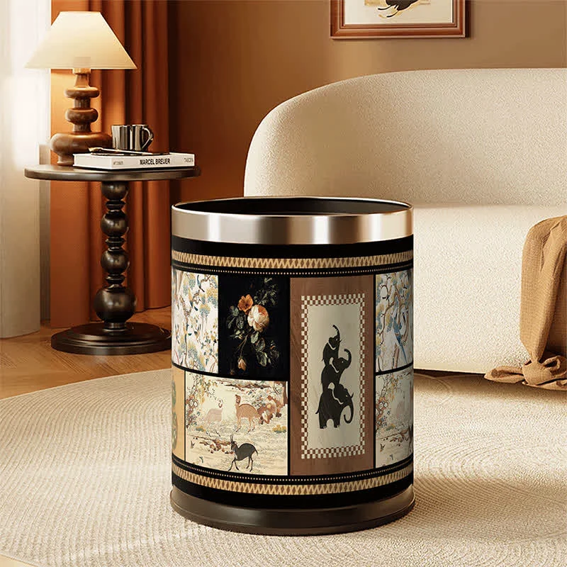Modern Ownkoti Vintage Collage amp Botanical Series Trash Can Healthy