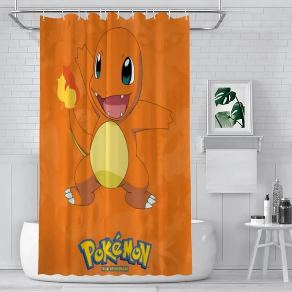 Easy-to-Use Charmander Pokemon Shower Curtain Official