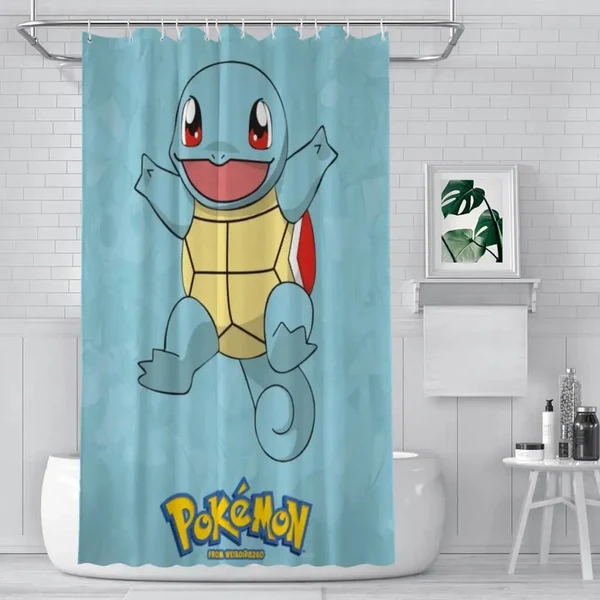 Exclusive Squirtle Pokemon Shower Curtain Recyclable