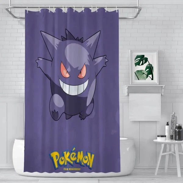 Trusted Pokemon Gengar Shower Curtain Carefully Designed