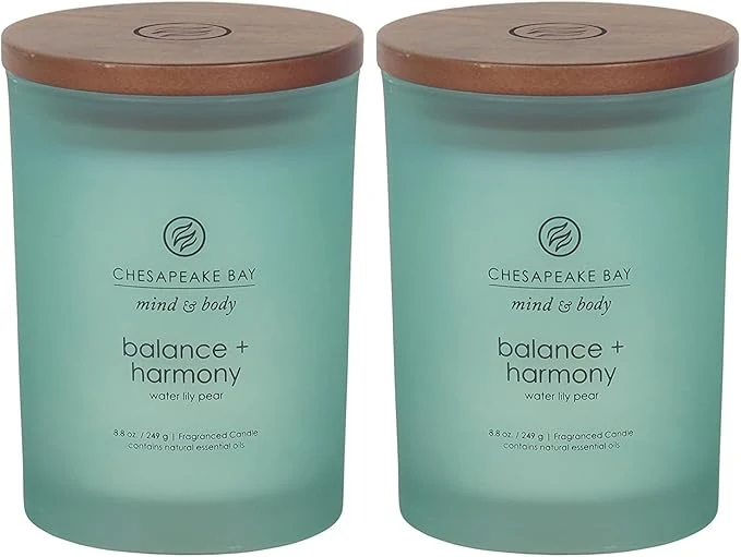 Artisan Chesapeake Bay Balance Harmony Scented Candles Water Lily Pear Fragrance Stylish