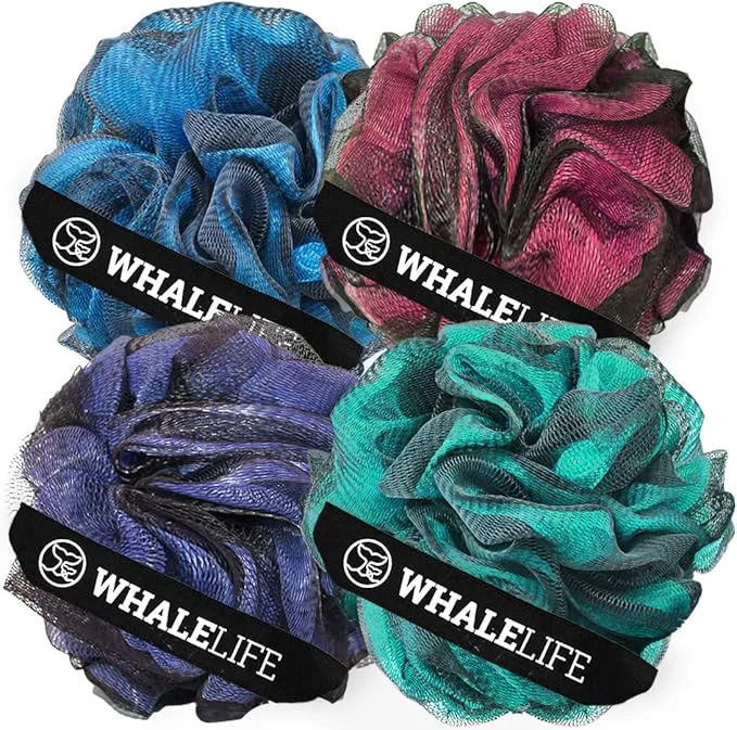 Premium Material Loofah Sponge Bath Sponge for Women Men 4 Pack User-Friendly