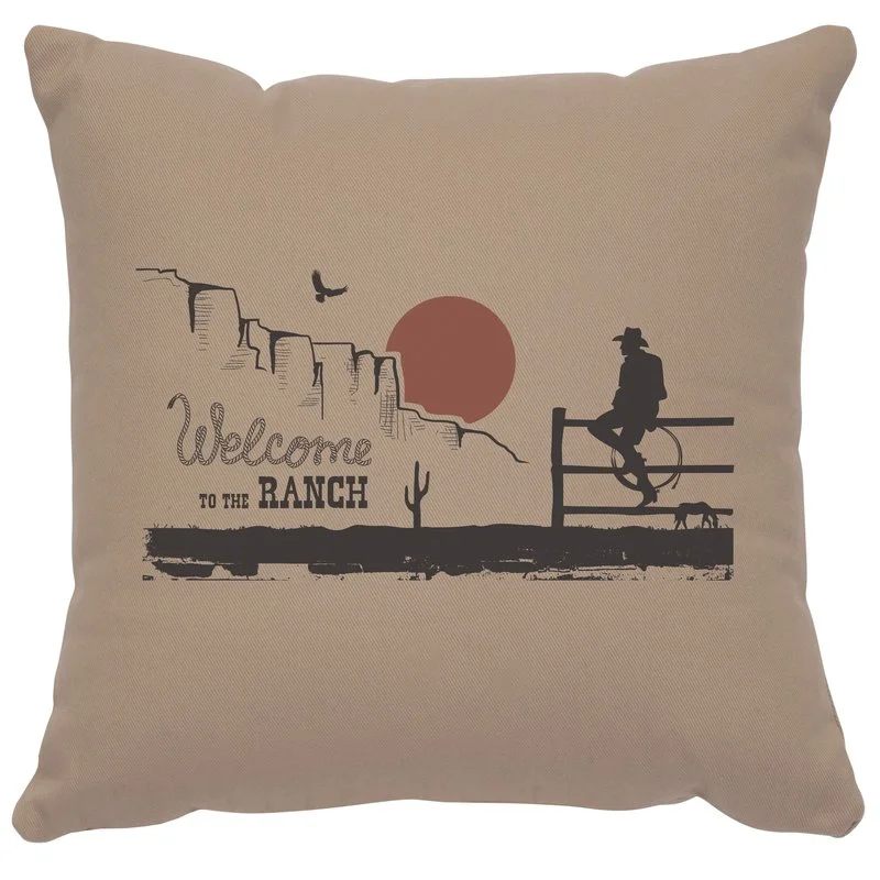 Authentic quot Welcome Ranch quot Image Pillow 16×16 Smart