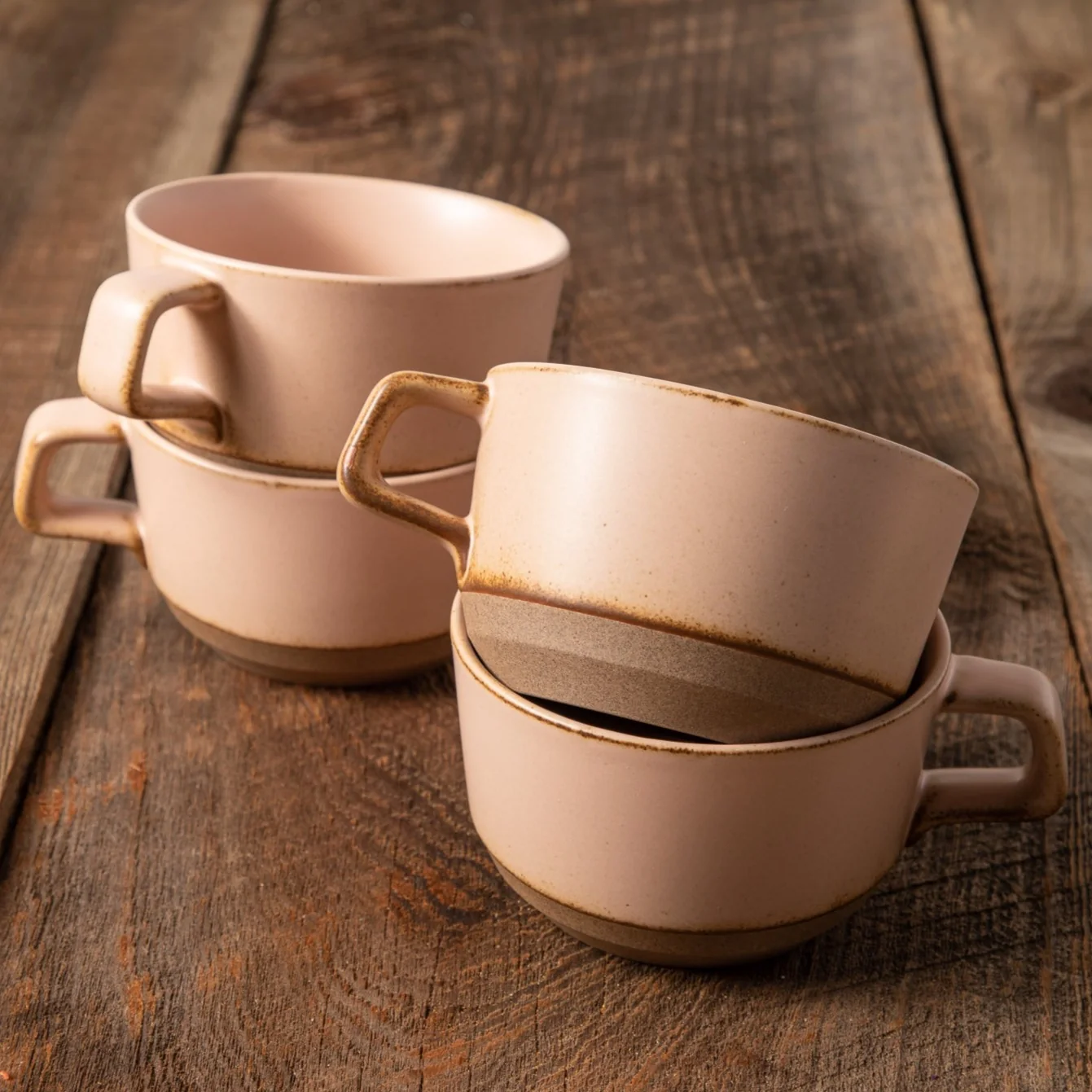 Trendy Naoshima Mug Pink Set of 4 Durable