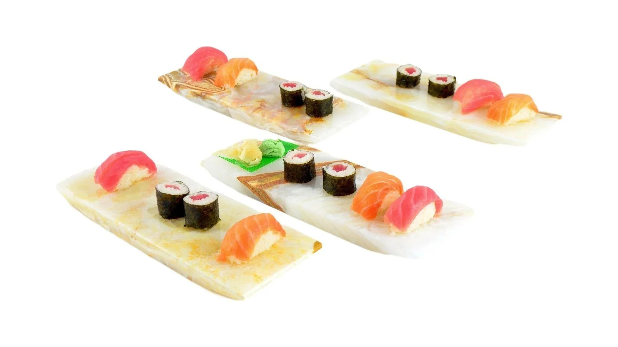 Innovative Sushi Plates Crafted from White Onyx Trendy