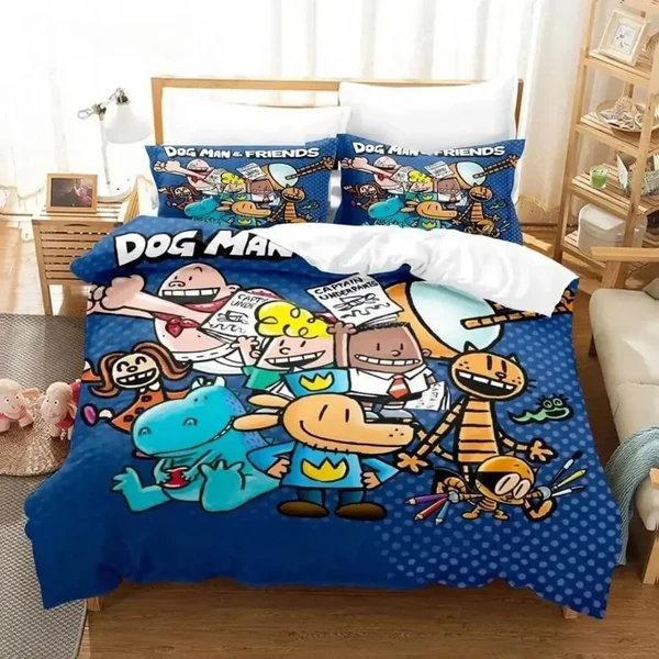 Eco-Friendly 3D Cartoon Dog Man Doona Cover Functional