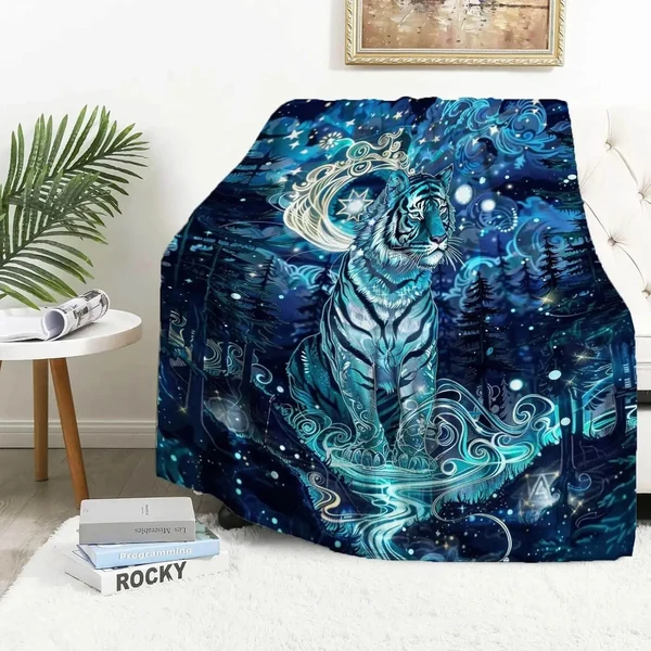 High-Quality White Tiger Throw Blanket Soft
