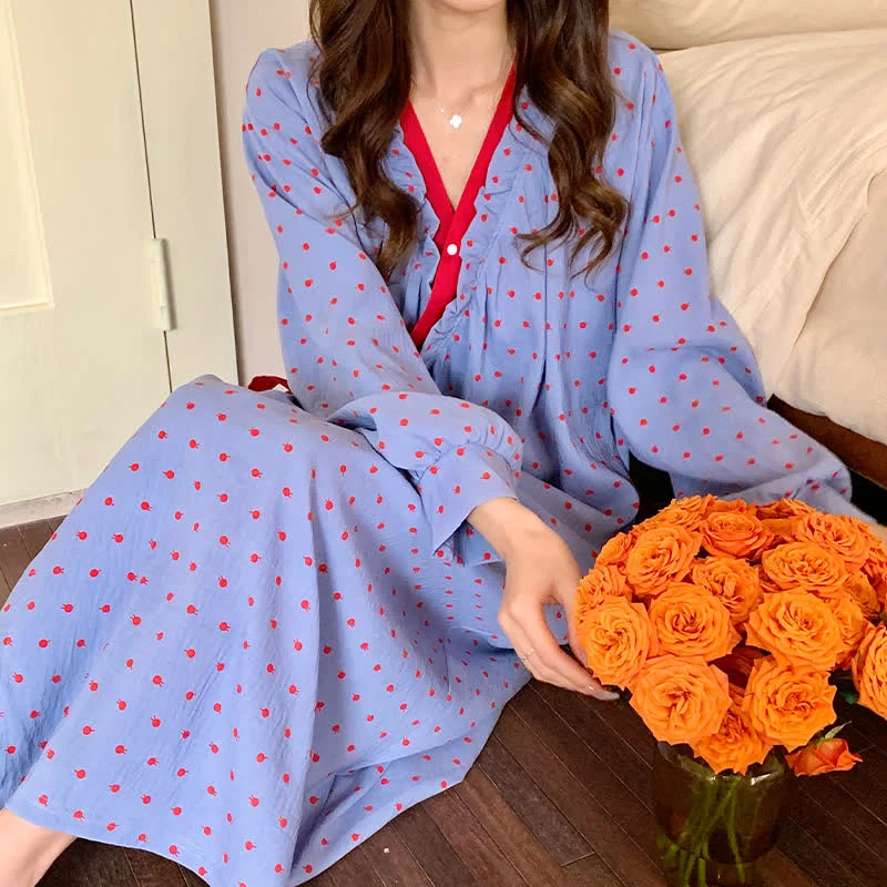 Natural Ownkoti Pomegranate Print Kimono Style Nightgown Easy-to-Use