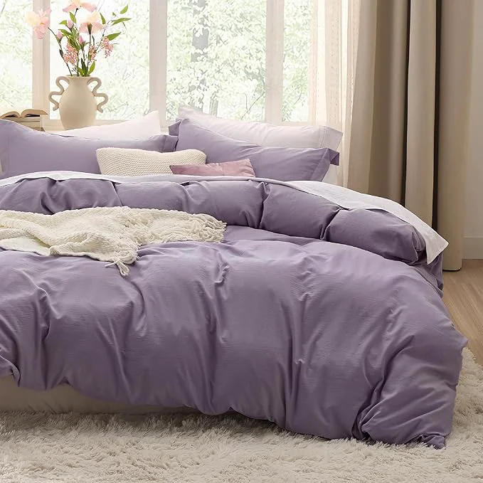 Expertly Made Bedsure Grayish Purple Duvet Cover Twin Twin XL Size – 2 Pieces Prewashed Polyester Extra Soft Bedding Set Includes 1 Twin Duvet Cover 68×90 Inches with Zipper Closure amp 1 Pillow Sham No Comforter Next-Generation