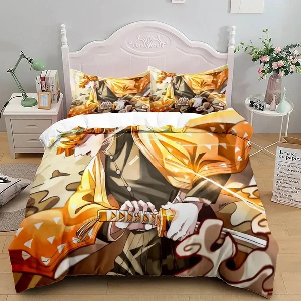 Selected Demon Slayer Anime Zenitsu Agatsuma Bedding Set Sustainable