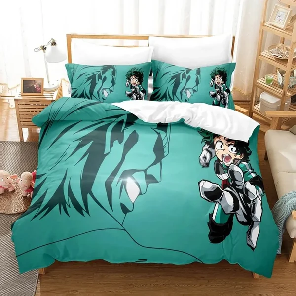 Fast Anime My Hero Academia Izuku Midoriya Duvet Cover Natural