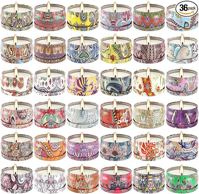 Sophisticated 36 Pack Scented Candles Set for Home Relaxing Stress Relief Aromatherapy Pure