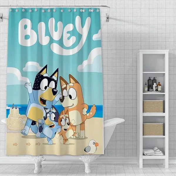 Smooth Bluey Family Shower Curtain Exclusive
