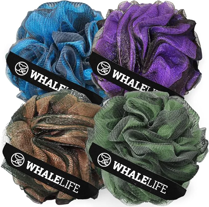 Green WhaleLife Loofah Bath Sponges Relaxed