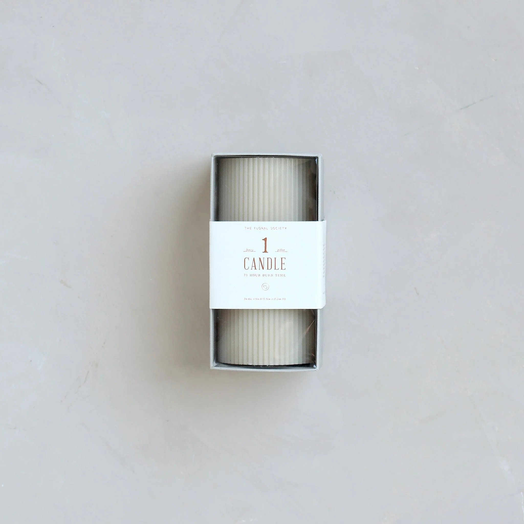 Responsible Ribbed Pillar Candle Parchment Certified