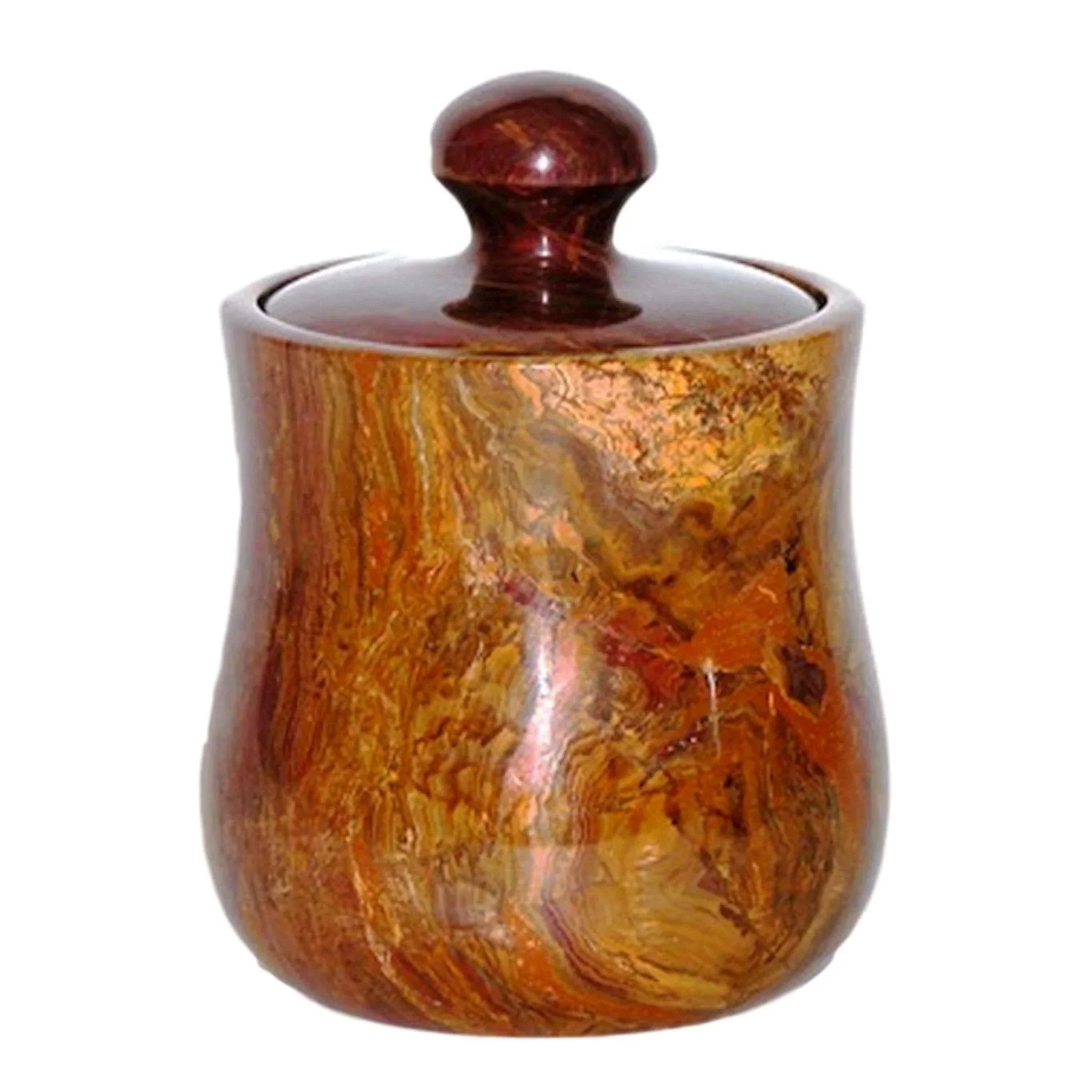 Artisan Cookie Jar – Kitchen Canister of Multi Brown Onyx Superior