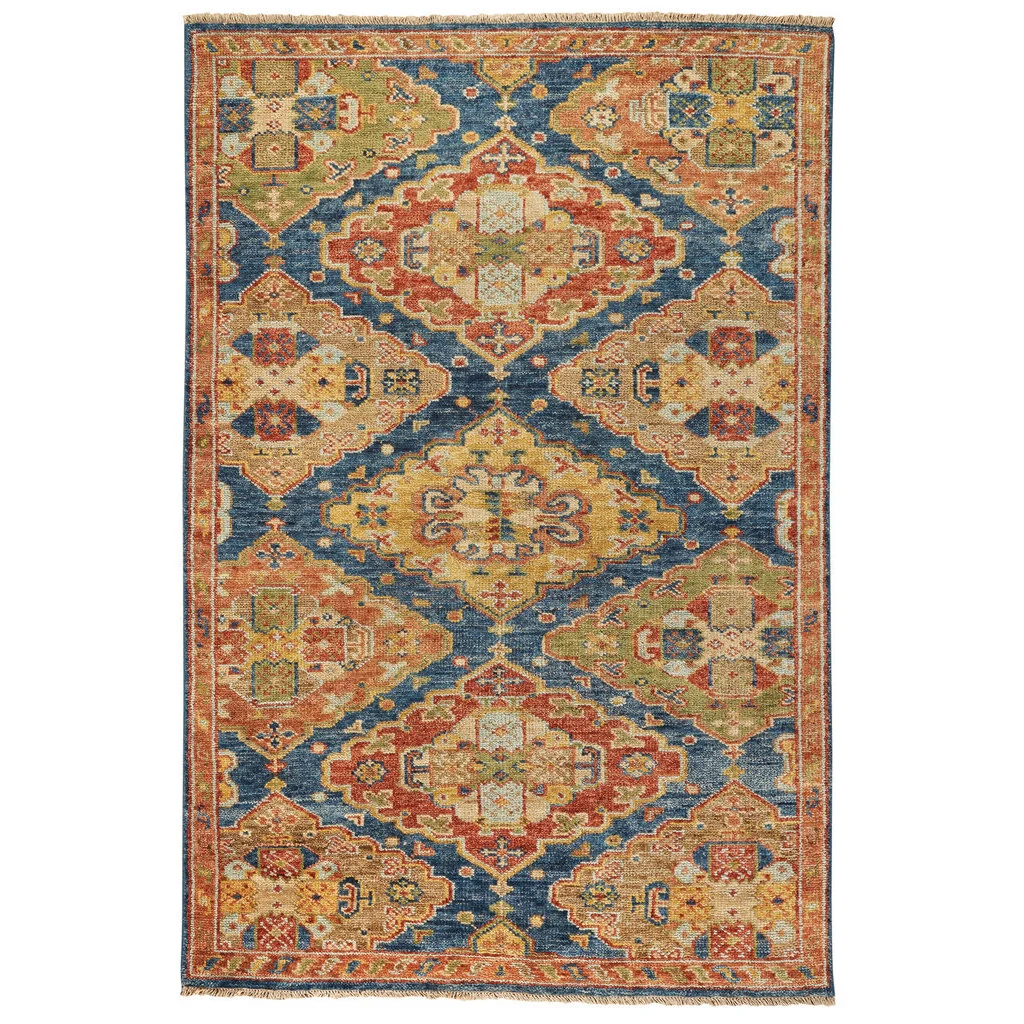 Durable Charise Rug – Kazak Blue Multi Solid