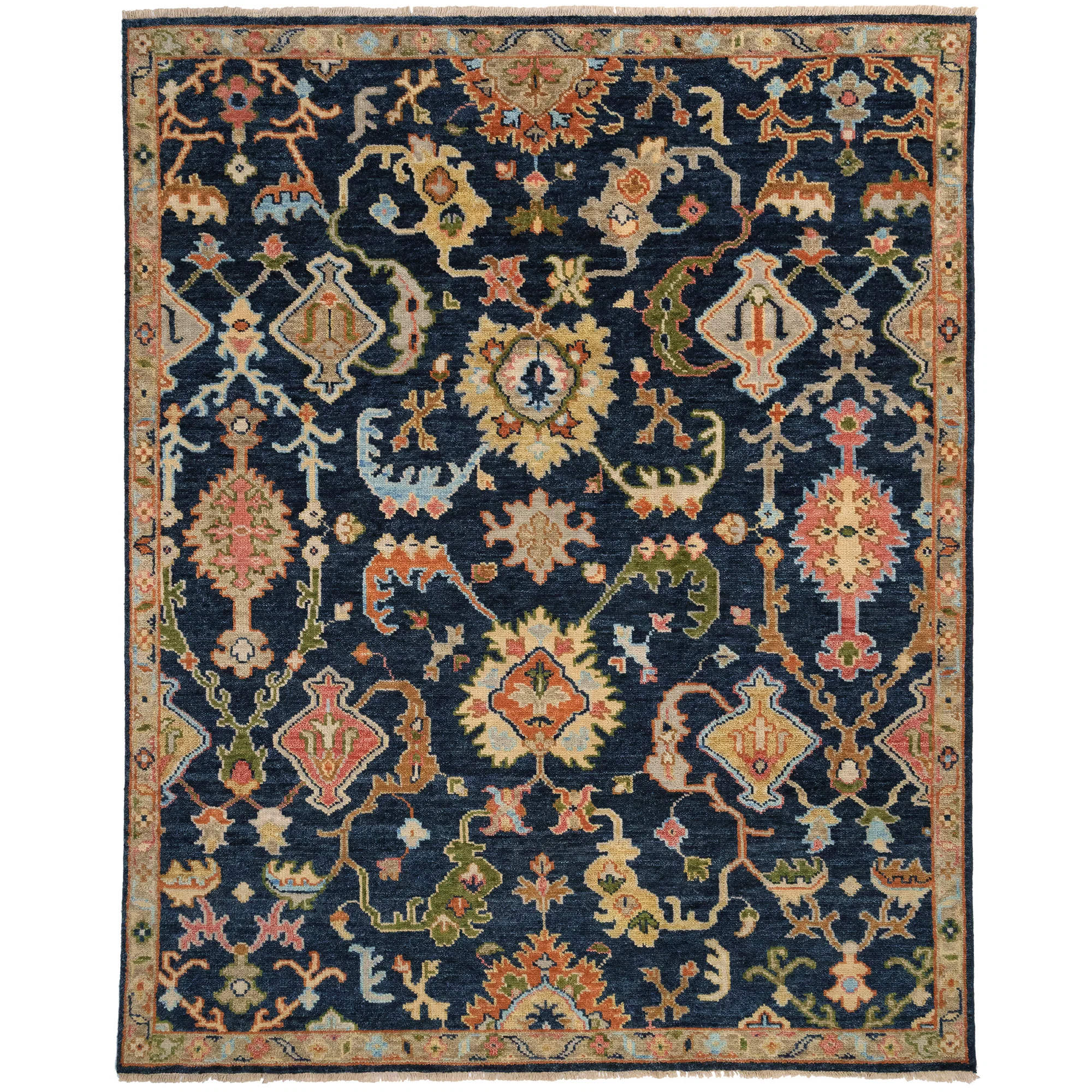 Recyclable Charise Rug – Palmette Dark Denim Smart