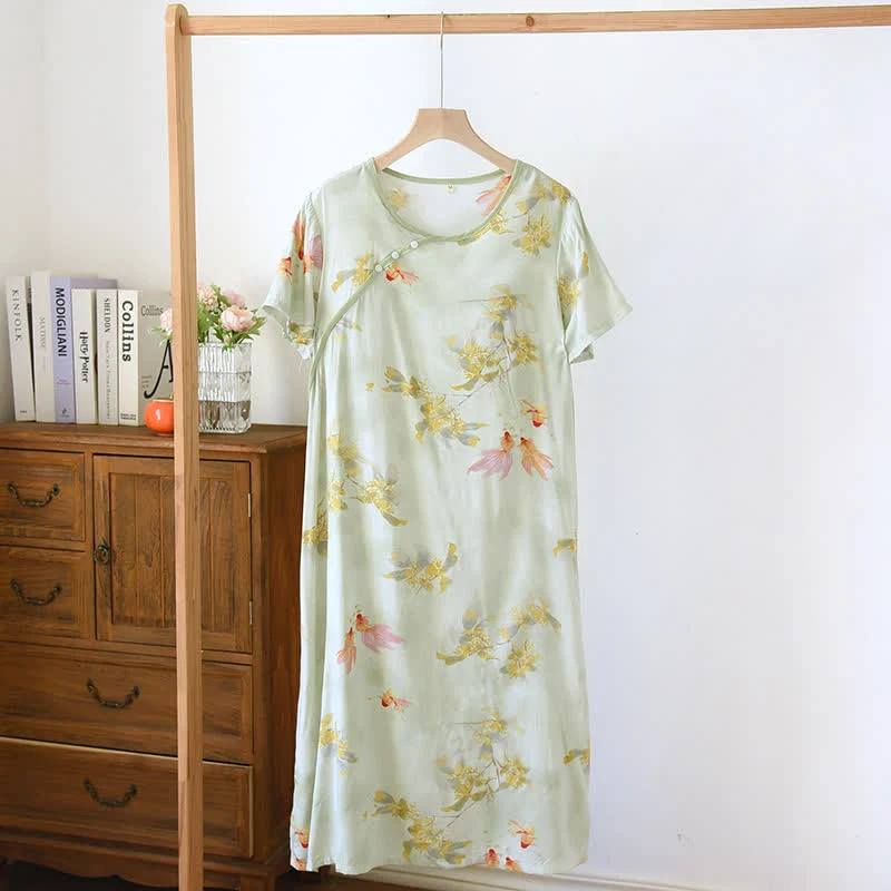 Superior Ownkoti Vintage Oriental Koi Fish amp Floral Nightgown Casual