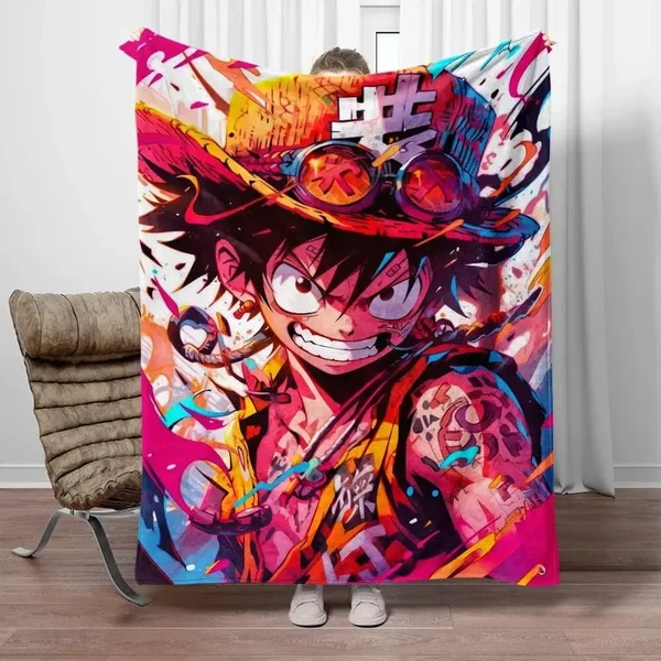 Next-Generation Anime One Piece Luffy 3D Throw Blanket Genuine