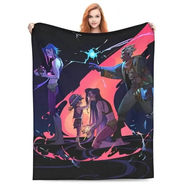 First-Class Anime Arcane Jinx Blanket Throw Smooth