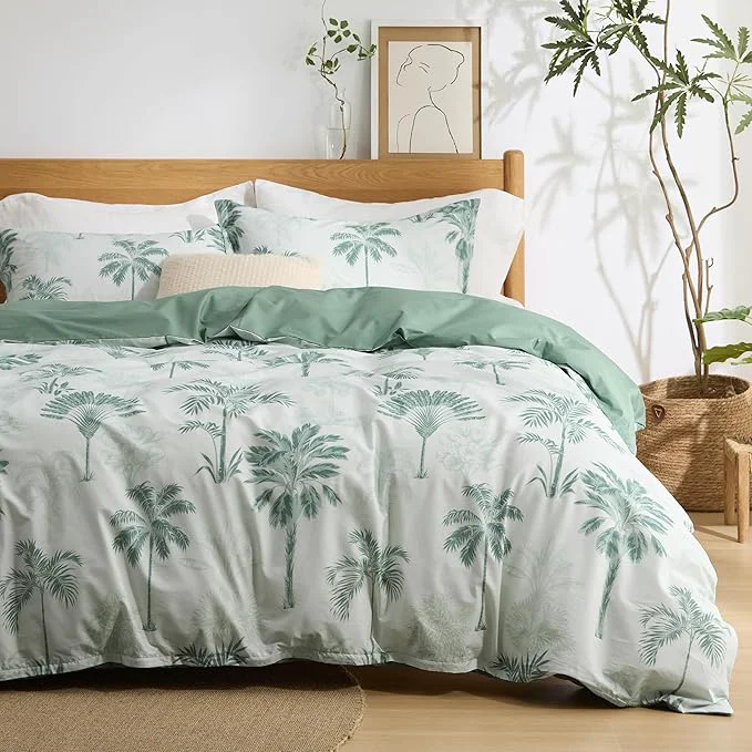 Fine Bedsure Duvet Cover King Size – Cotton Reversible Floral King Duvet Cover Set with Zipper Closure 3 Pieces Soft amp Breathable PureWoven Green Milieu Bedding Set with 2 Pillow Shams 20 quot x36 quot Eco-Friendly
