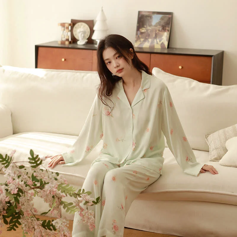 Next-Generation Ownkoti Fresh Green Floral Pajama Set Efficient