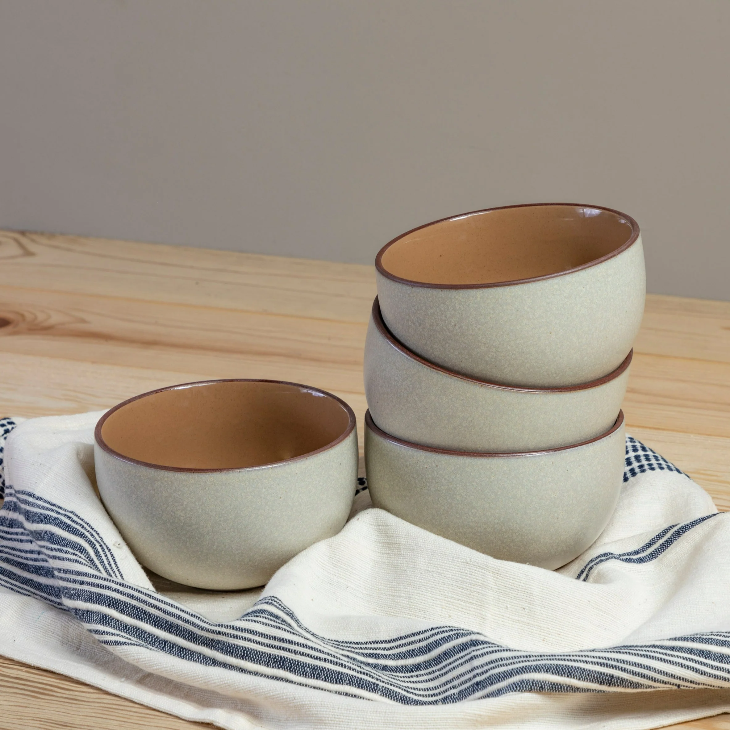 Green Snack Bowl Large Set of 4 First-Class