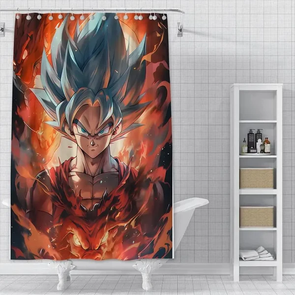 Consistent Anime Goku Shower Curtain Convenient