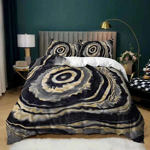 Easy-to-Use 3D Abstract Marble Quilt Cover Eco-Friendly