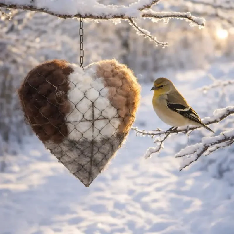 Prestigious Ownkoti Handmade Bird Nesting Heart Hanging Ornament High-End