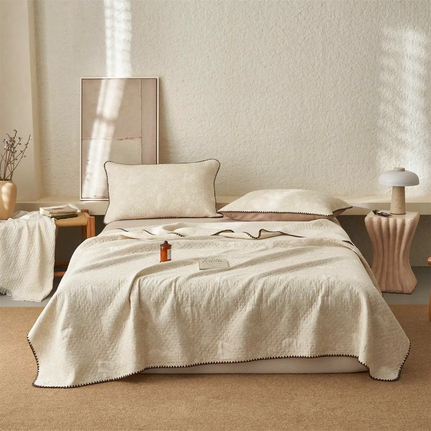 Trendy Ownkoti Textured Rabbit Cotton Linen Quilt World-Class