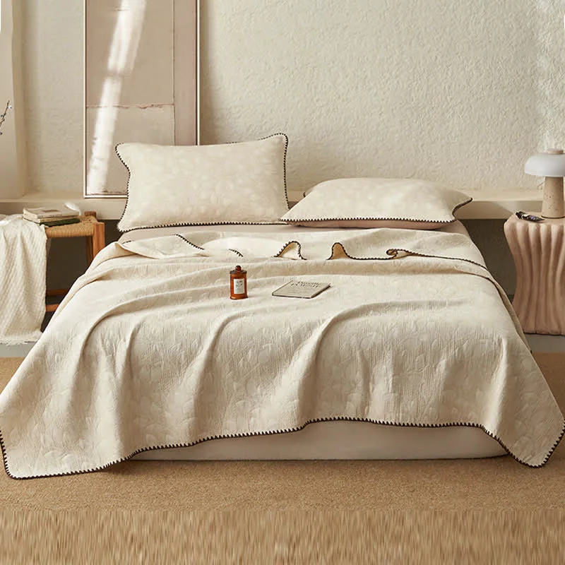 Reusable Ownkoti Textured Leaf Cotton Linen Quilt Proven