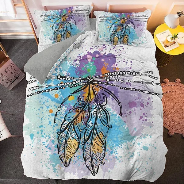 Natural Psychedelic Dream Catcher Quilt Cover Breathable