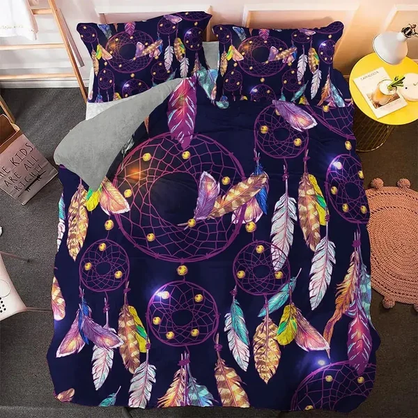 Easy-to-Use Boho Feathers Dream Catcher Quilt Cover Luxury