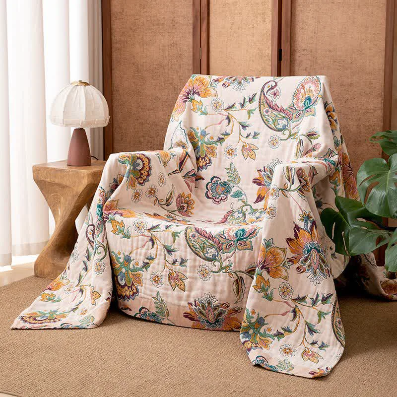 Advanced Ownkoti Vintage Ethnic Style Cotton Gauze Blanket Organic