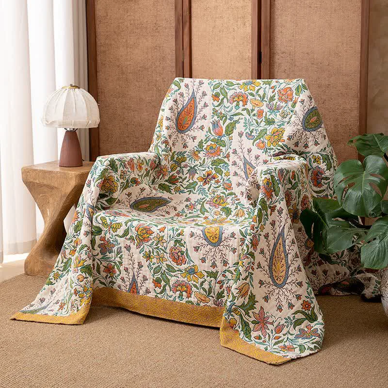 Elite Ownkoti Reversible Paisley amp Floral Cotton Gauze Blanket Genuine