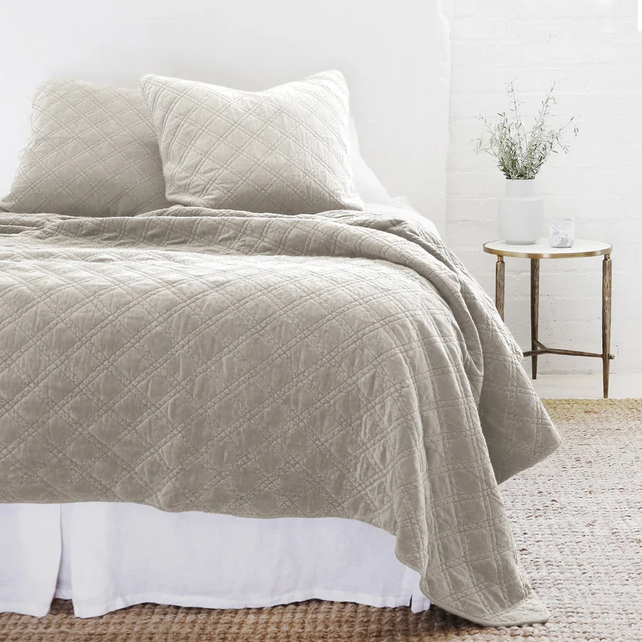 Premium Brussels King Coverlet Taupe Dependable