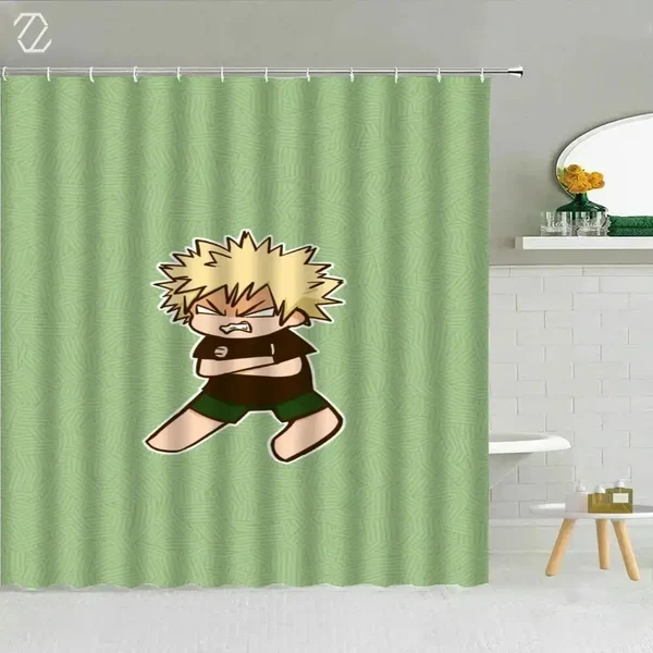 Secure Katsuki Bakugo 3D Shower Curtain Top-Quality