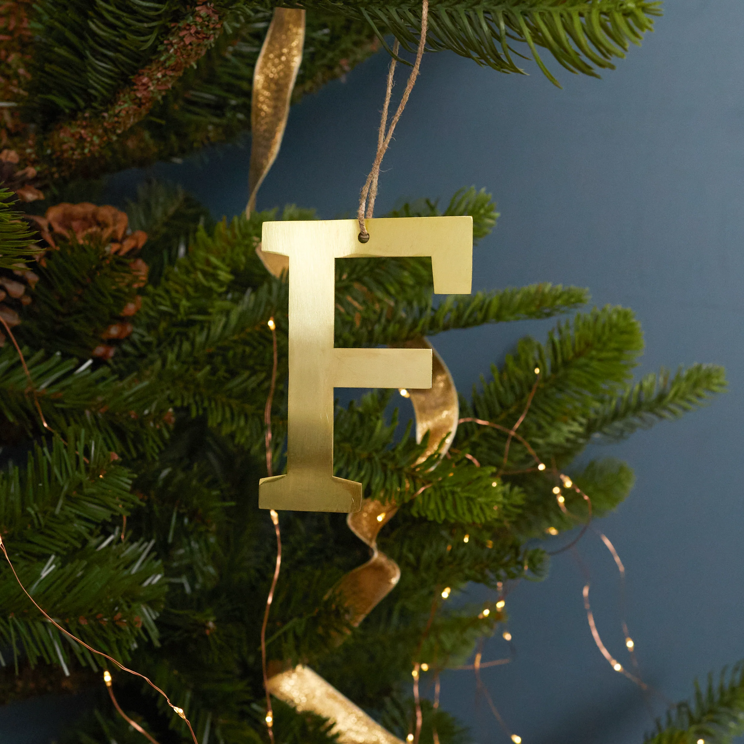 Durable Gold Letter Ornament F Crafted