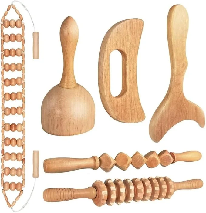 Selected 10-in-1 Wood Therapy Massage Tools Gua Sha Wooden Massager Unique
