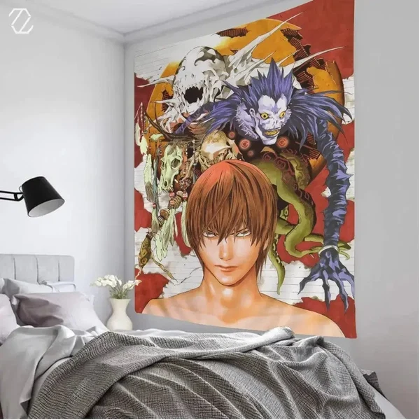 Outstanding Light Yagami Kira Death Note Wall Tapestry Solid