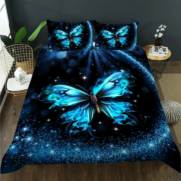 Enhanced 3D Blue Butterfly Doona Cover Elite